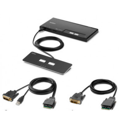 Belkin Modular Secure Single Head - KVM switch - 2 x KVM port(s) - 1 local user - desktop - TAA Compliant